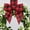 Red Black Buffalo Plaid row, variant on Small Wreath, 9 Inch Faux Eucalyptus Mini Wreath, Farmhouse Decor with Soft Linen Bow for Kitchen Cabinet, Window, Wall and Porch Display