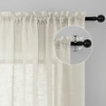 thumbnail image 3 of Linen Sheer Curtains Rod Style for Neutral Country Farmhouse 52*96 Inch 2 Panel, Beige, 3 of 7