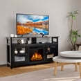 thumbnail image 3 of Gymax 58'' Fireplace TV Stand W/18'' 1500W Electric Fireplace up to 65'' Black, 3 of 10
