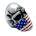 thumbnail image 3 of US Flag Mask Skull Biker Stainless Steel Ring, 3 of 4