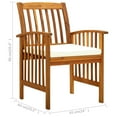 thumbnail image 2 of vidaXL Patio Dining Chairs Outdoor Patio Chair with Cushions Solid Wood Acacia, 2 of 8