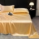 thumbnail image 1 of Juego de sábanas con fundas de almohada, sábana ajustable de seda refrescante, mezcla suave de poliéster, 250 x 230 cm para todas las estaciones, 1 of 8