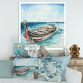 thumbnail image 2 of Designart ' Little Boat At The Lake Shore ' Nautical & Coastal Canvas Wall Art Print, 2 of 4