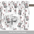 thumbnail image 6 of Elephants Butterflies Valance Curtain for Windows Cartoon Cute Modern Animal Rod Pocket Curtain Valances Short Window Treatments Panels for Kitchen Bathroom Laundry Room Basement 42 x 18 Inch, 6 of 9
