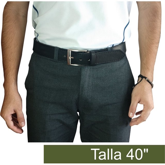 TALLA 40" CINTURON 100% CUERO, COLOR NEGRO, COSTURA NEGRA Y SIN FORRO VIK BELTS NEGRO CON COSTURA NEGRA Y SIN FORRO