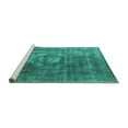 thumbnail image 2 of Ahgly Company Machine Washable Indoor Rectangle Oriental Turquoise Blue Industrial Area Rugs, 6' x 9', 2 of 4
