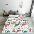 thumbnail image 5 of Honeii Dinosaur Print Fleece Blanket - Throw Blanket for Bed, Sofa, Couch, Camping, and Travel , Microplush Ultra Soft Warm Blanket-60"x50", 5 of 7