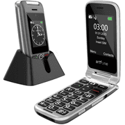artfone G6 - 4G LTE Flip Phone Unlocked, Cell Phone for Seniors, Dual Screen, Seniors Flip Phone, Large Button Keypad, SOS Button, Camera, Flashlight, Charging Dock, Speed Dial, Dumb Phone, Grey