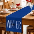 thumbnail image 5 of Winter Navy Blue Table Runner 72 Inches Long Farmhouse Dress Scarves, Christmas Xmas Modern Minimalist Words Art Dining Tablerunner for Coffee Table/Kitchen Island/Party Décor, 13" x 72", 5 of 8