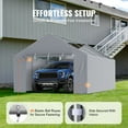 thumbnail image 5 of KFFKFF 13 x 20 Feet Carport Replacement Canopy Car Side Wall Shelter Tent Gray, 5 of 9