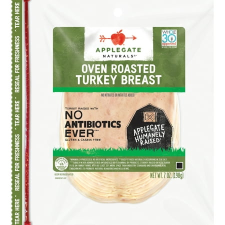 (6 Pack)Applegate Oven Roasted Turkey Breast Slices, 7 oz.