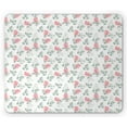 thumbnail image 1 of Floral Mouse Pad, Rose Petals Blossoms Romantic Plants Wedding Love Hazy Watercolor Print, Rectangle Non-Slip Rubber Mousepad, Pale Pink Turquoise, by Ambesonne, 1 of 2