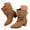 Brown, variant on Pandaie Slouchy Ankle Boots for Womens Cowboy Pointed Toe Low Heel Buckle Strap Classic Cowgirl Fall Booties Size 6-9.5