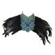 thumbnail image 5 of Capa de dama con chal de plumas artificiales para cóctel, cumpleaños, espectáculos Negro, 5 of 9