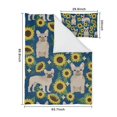 thumbnail image 5 of French Bulldog Sunflowers Floral Duvet Cover and Pillowcase Set for Single Bedding, Bedroom Accessories for Kids Teens, 5 of 5