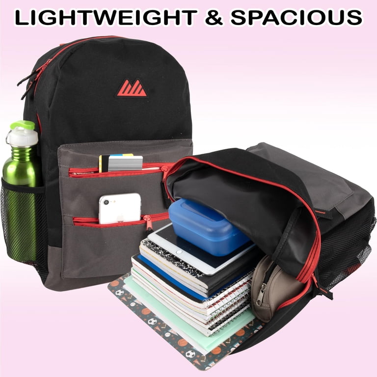 Summit Ridge 17" Two-Tone Travel Backpack, Black & Red photo 2