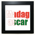thumbnail image 1 of Madagascar Country Flag Name Black Square Frame Picture Wall Tabletop, 1 of 3