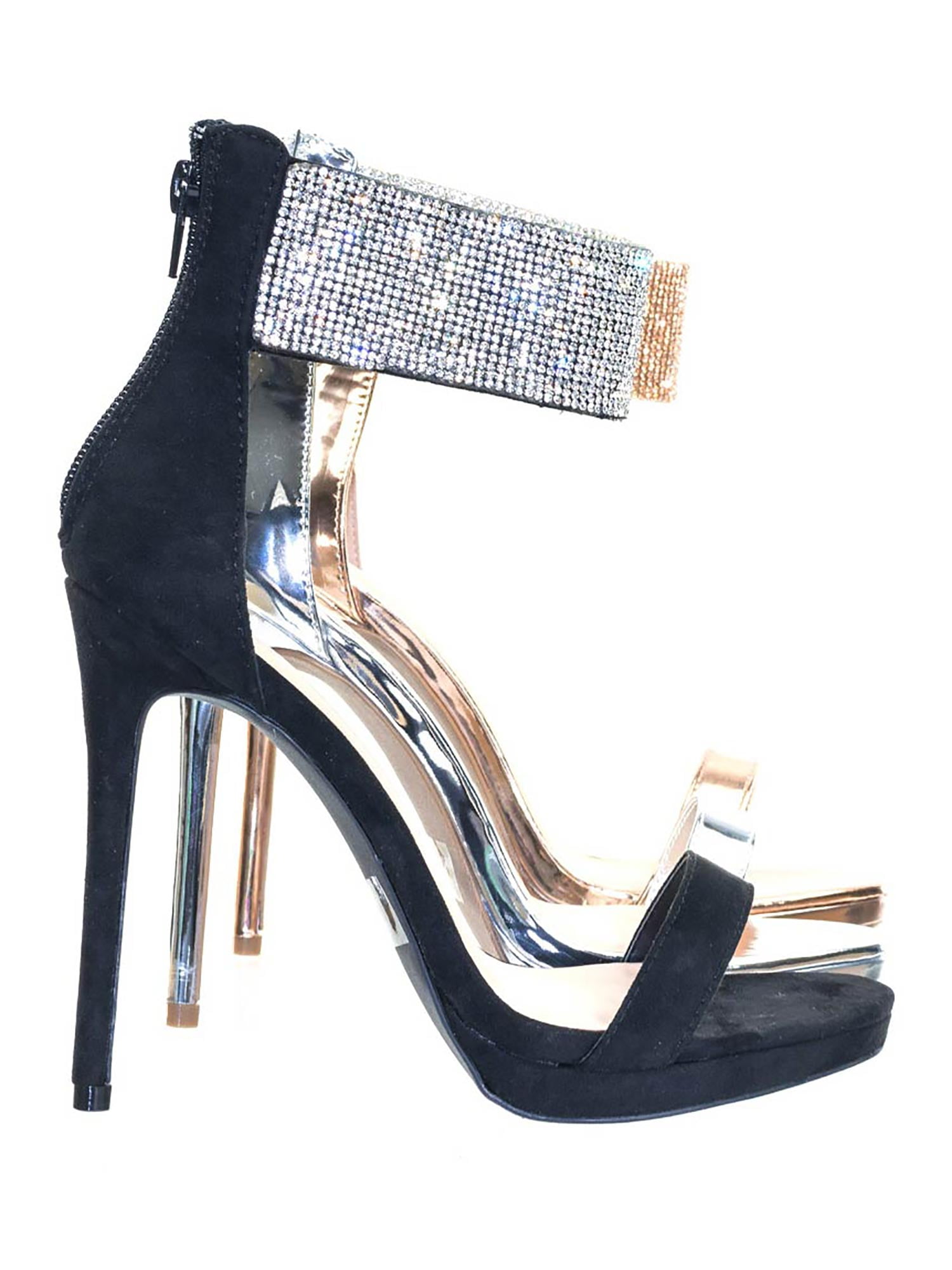 heels with rhinestone ankle strap