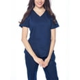 thumbnail image 4 of Dagacci Medical Uniform Women's Fitted Y Neck Natural Stretch Scrub Set (Navy,L), 4 of 5