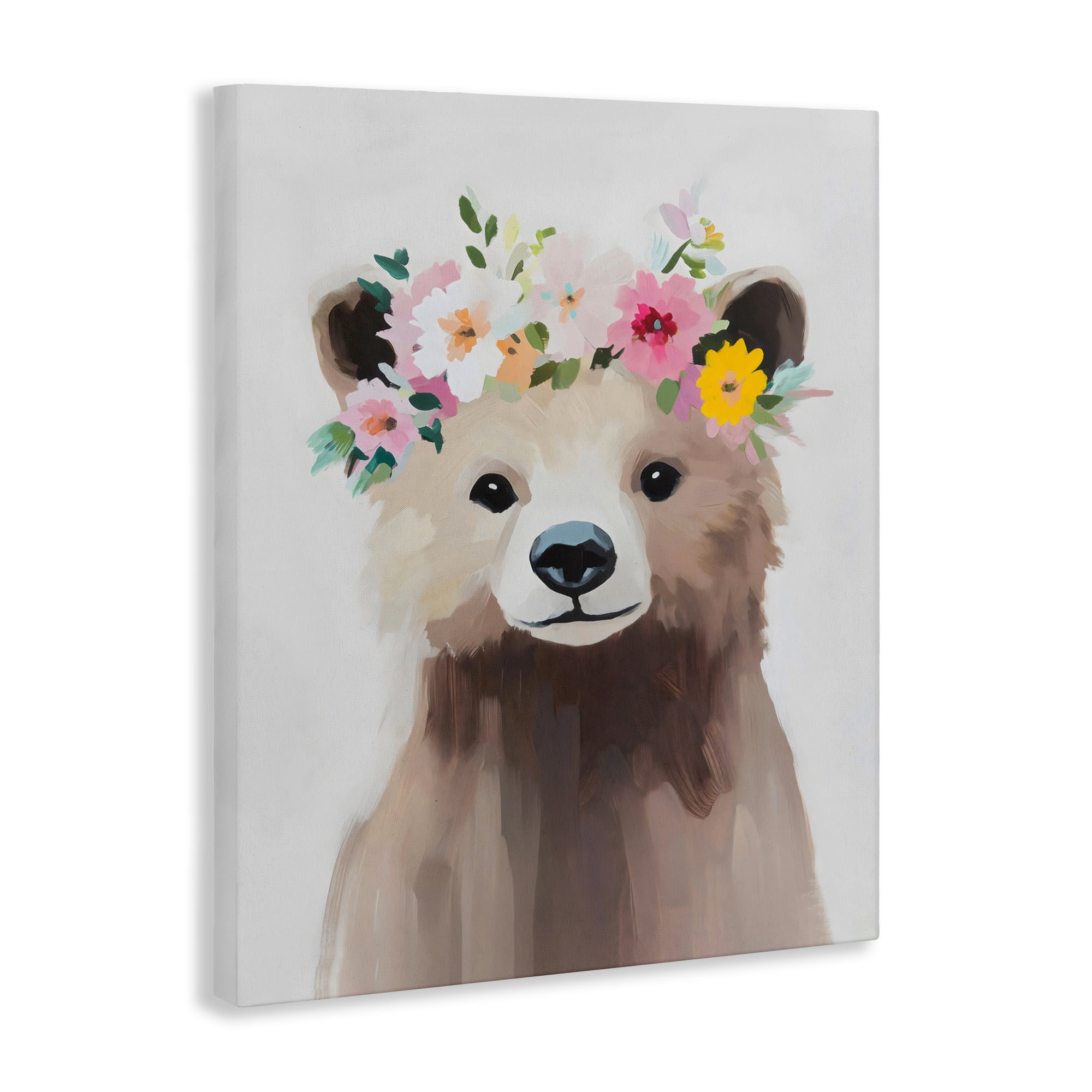 Stupell Industries Flower Crown Bear Canvas Wall Art, design by The Prints Vibe