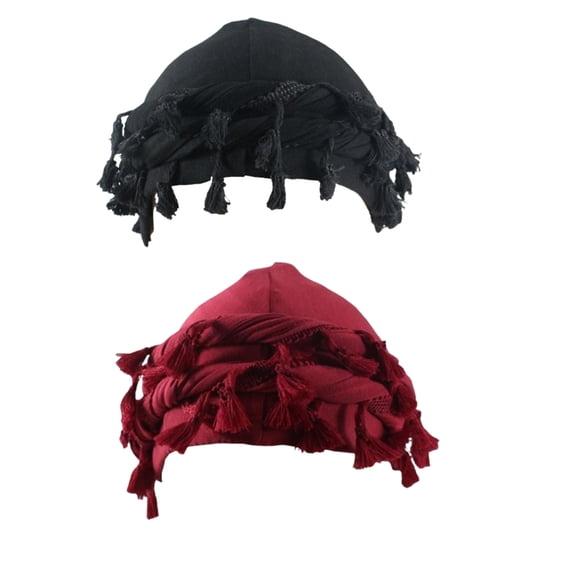 2 Pcs Luxe Velvet Durags with Satin Lining, Vintage Style Turban Headwraps for Women Men, Elegant Headwear for All Seasons