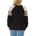 thumbnail image 7 of LANREMON Plus Size Top for Women Casual Round Neck Long Sleeev T Shirts Fashion Leopard Print Loose Tunic Black Tee Size Plus, 7 of 7