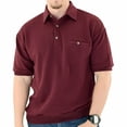 thumbnail image 5 of Palmland Solid French Terry Short Sleeve Banded Bottom Polo Shirt, 5 of 5