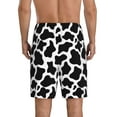 thumbnail image 3 of Naloa Cow Print Black White Men's Short Pajama Pants, Lounge Comfort Shorts with Elasticized Waistband and Side Pockets - Medium, 3 of 9