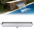 thumbnail image 3 of Modern Pool Fountain Waterfall Spillway Stainless Steel LED Flush/Wall Mount, 3 of 12