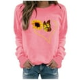 thumbnail image 2 of Jsaierl Women's Crewneck Sweatshirts Plus Size Trendy Sunflower Print Sweatshirt Top Long Sleeve Workout Fall Pullover Sweatshirts, 2 of 3