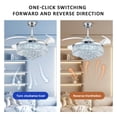 thumbnail image 4 of 42" Retractable Crystal Ceiling Fan with Light and Remote Control, 6-Speed Quiet DC Motor, Dimmable LED Fandelier for Bedroom and Living Room, Chrome Finish, 4 of 7