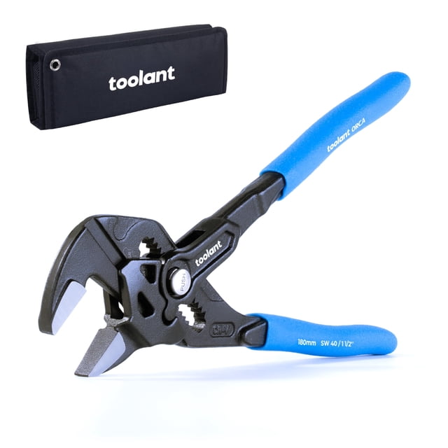 Llave para alicates Toolant CR-V Construction, 18 cm, con funda negra