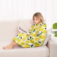 thumbnail image 4 of Yellow Lemon Fruit Slices White Pattern Blanket Hoodies for Kids 6-13YR Oversize Wearable Blanket Hoodies for Boys Girls Teens, 4 of 7