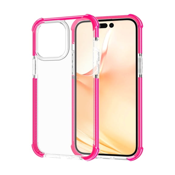 SaniMore for iPhone 14 Pro 6.1" 2022 Case, Ultra-clear Rugged Acrylic Backplane Shockproof Anti-fall Slim Lightweight Anti-scratch Anti-slip Cover For iPhone 14 Pro, Pink