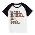 thumbnail image 7 of Boys Girls Independence Day Patriotic Tops Summer USA Flag Star Stripe Printed Tees Raglan Sleeve Casual Short Sleeve Black 4-5 Years, 7 of 7
