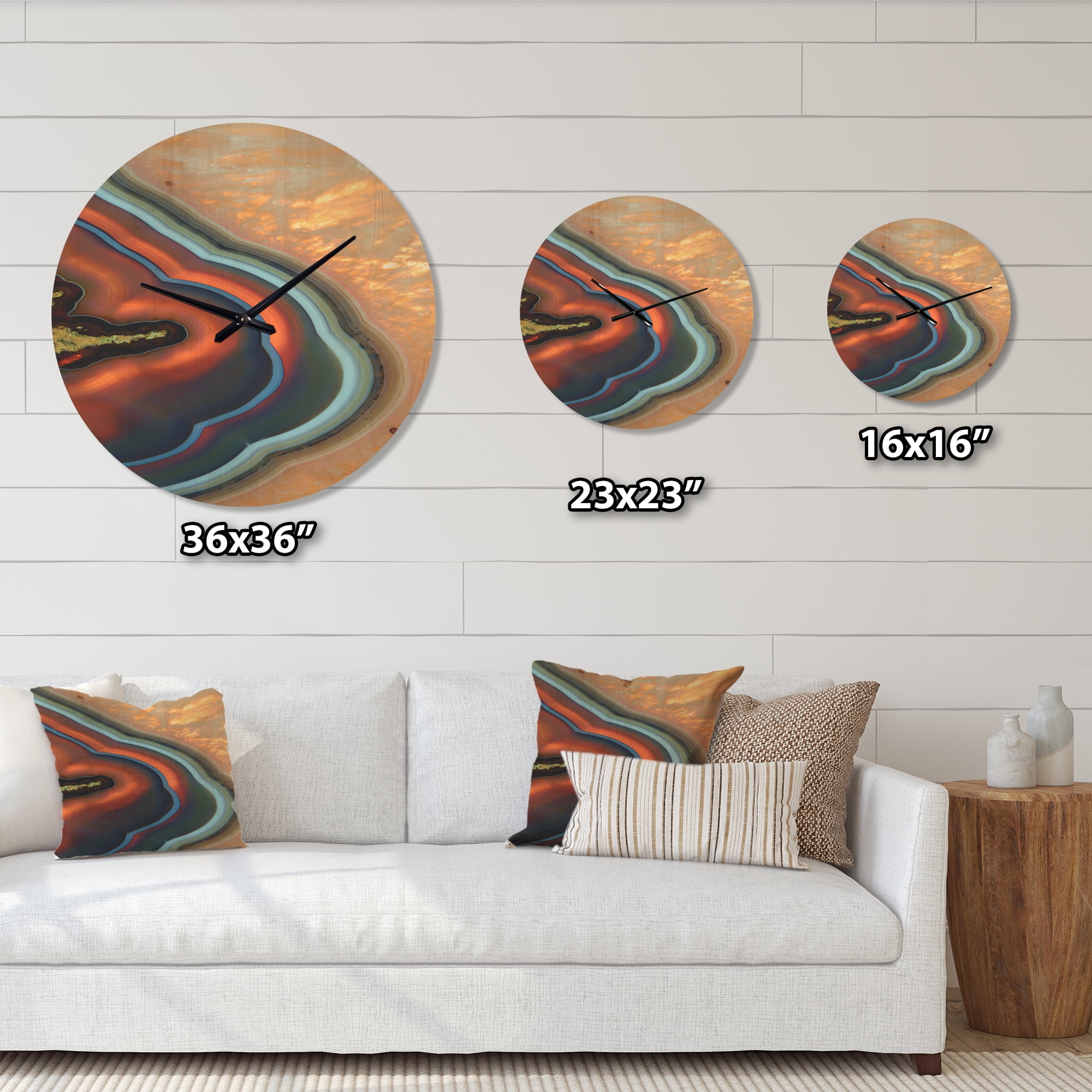 Designart 'Fractal Mineral Texture ' Modern Wood Wall Clock