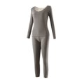 thumbnail image 3 of Gyexs Thermal Underwear for Women - Thermal Underwear for Women Petite, Lightweight Long Sleeve Shirts Plus Size Clothes, Grey, Size L, 3 of 9