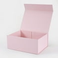 thumbnail image 6 of 9.25"X6.7"X3.93" Geoto A5 Deep Size Gift Wrapping Box, Magnetic Closure Collapsible White Black Magnet Gift Packaging Box(Pink with Ribbon), 6 of 6