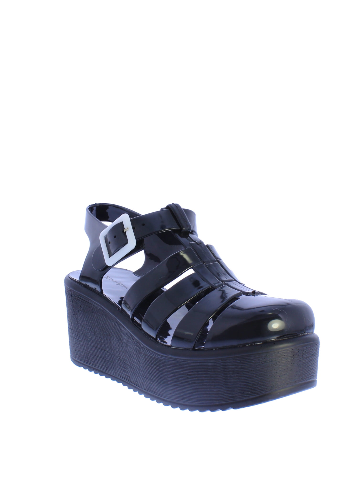 Nature Breeze Disco02 Jelly Platform Sandal in Black