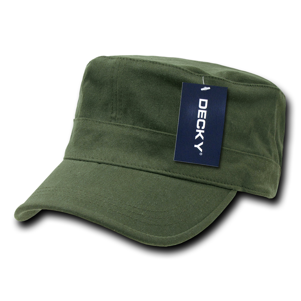 Decky Flex Cadet Flat Top Cotton Military Army Cap Caps Hat Hats For Men  Women Olive