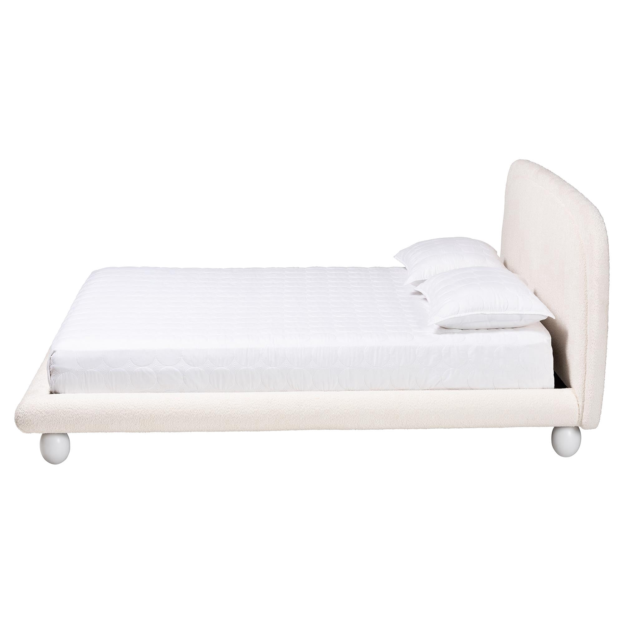 Baxton Studio Eladio Modern Luxe Platform Bed, Queen, White