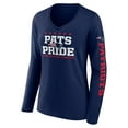 thumbnail image 2 of Women's Fanatics Navy New England Patriots Hometown Sweep Long Sleeve V-Neck T-Shirt, 2 of 3