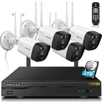 OOSSXX 5MP Security Camera System,4PcsOutdoor camera, Security Cameras Wireless Wifi ,night vision surveillance cameras, 2-Way Audio 2TB