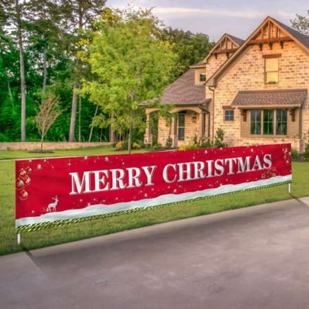 Merry Christmas Banner Large Xmas Sign Huge Xmas House Home Party