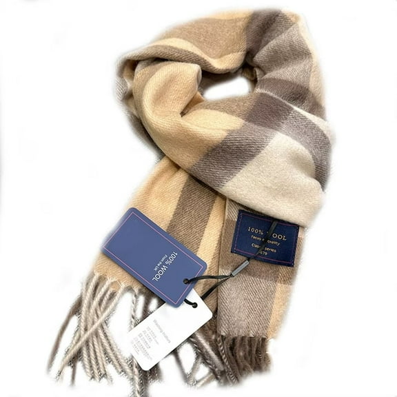 100% Wool Scarf - Men and Women Winter Warm Soft Luxurious Solid Colors Gift Box 72x12inch