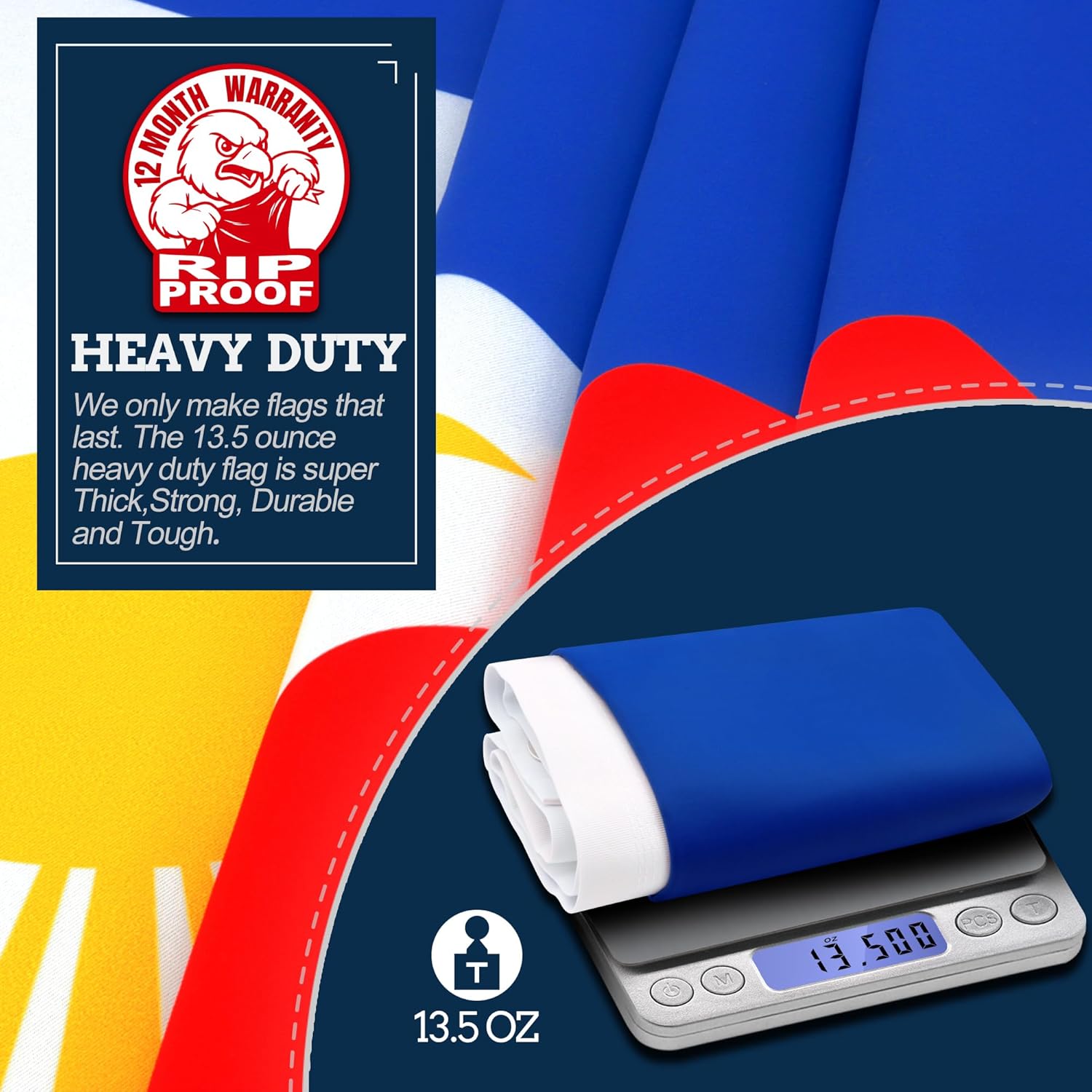 Anley Rip-Proof Technology Double Sided 3-Ply Philippines Flag 3x5 Foot - Filipino Philippine National Flags