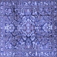 thumbnail image 1 of Ahgly Company Machine Washable Indoor Square Persian Blue Traditional Area Rugs, 5' Square, 1 of 4