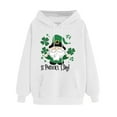 thumbnail image 3 of VBTAPA Women's St. Patrick's Day Green Hoodie Trendy Casual Long Sleeve Hooded Sweatshirt Lucky Shamrock Pullover Hoody Tops with Pocket White XXL, 3 of 6