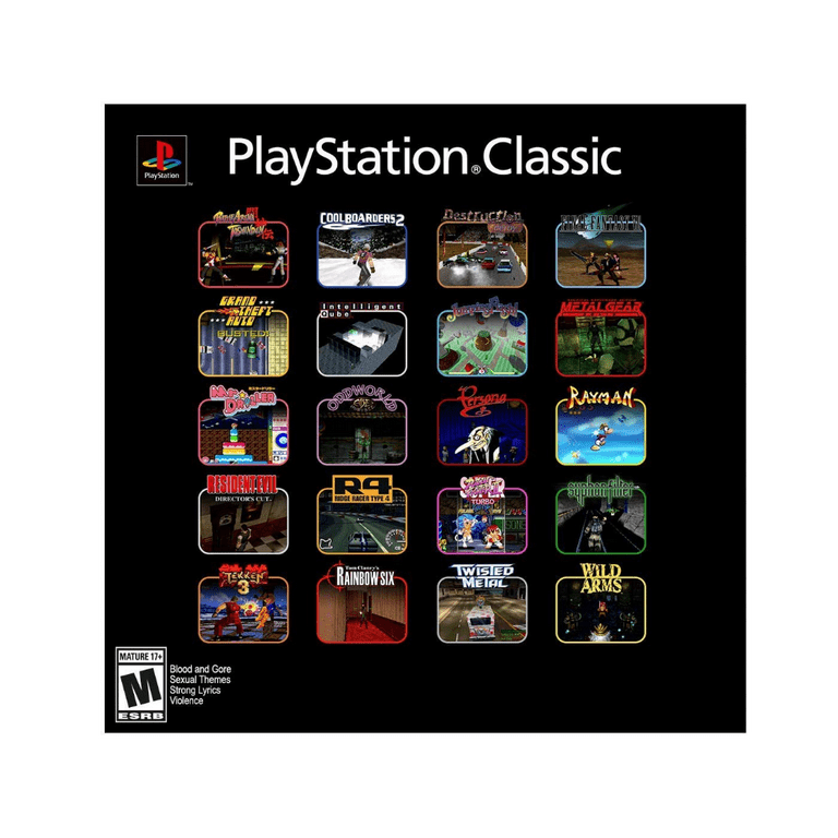 Numerisk Mere end noget andet Opmuntring PlayStation Classic Console with AC USB Adapter Bundle: 20 Classic  PlayStation Games Pre-Installed, Includes Final Fantasy VII, Grand Theft  Auto, Resident Evil Director\'s Cut and More - Walmart.com