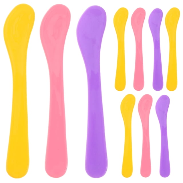 MasteelfCA 10 Pcs Disposable Makeup Facial Mask Sticks Spoons Cosmetic Mask Spatula for Mixing and Sampling (Random Color)